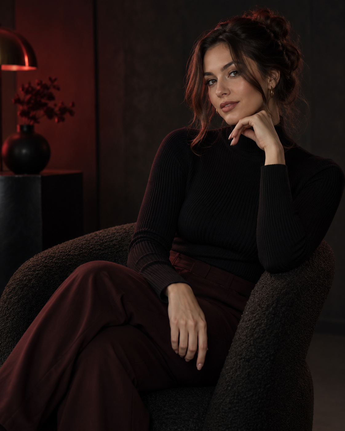 Nina Kurain in a softly lit studio